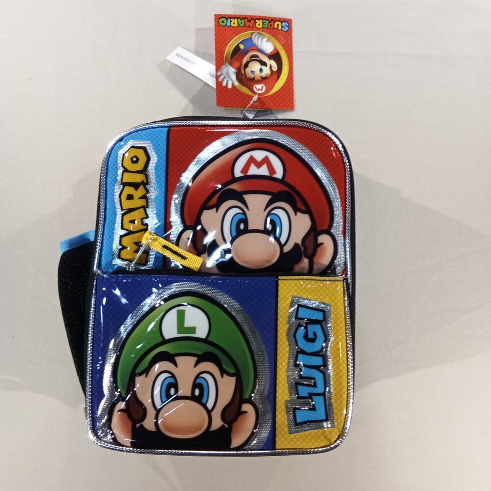 Super Mario & Luigi Insulated Lunch‎ Box 3D Design Multicolor NWT Nintendo
